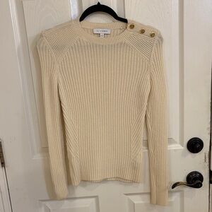 INTERMIX Beige Ribbed Knit Sweater